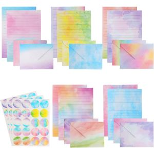 KALANKA-160 Feuilles Papier &agrave; Lettres Papeterie avec Enveloppes Aquarelle, Papier a Lettre avec Enveloppes &agrave; Lettres Vintage Aquarelle pour Invitations Saint-Valentin Femmes, comprend 60 autocollants - Neuf
