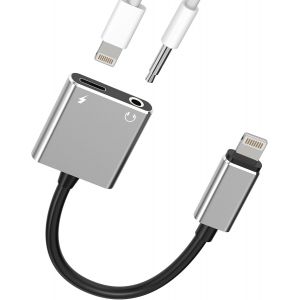 THEF-Adaptateur 3,5 mm pour écouteurs vers Lightning (2 en 1) Chargeur rapide auxiliaire pour Apple MFI, câble de charge, adaptateur audio pour iPhone 14, 13, 12, 11, Pro Max 6, 8, 7 Plus X - Neuf