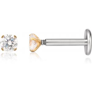 18g Titane Piercing Tragus,2pcs Piercing Labret Lèvre Bouche Avec Cz Opale,Filetage Intérieur Piercing Oreille Cartilage,Piercing Pour Nombril Langue Sourcil Septum Nez Oreille.[X1715] - Neuf