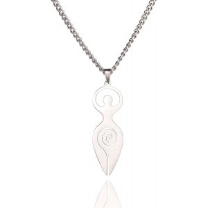 Kal-Collier Triple Déesse De La Lune Collier Pendentif Déesse De La Fertilité Celtique Amulettes Lune Pentagramme Croix Bijoux Païens Cadeaux Hommes Femmes - Neuf