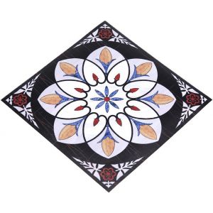 Lot de 10 Carreaux Autocollants Carré Auto-Adhésif PVC Diagonale Carrelage Sol Stickers Muraux Vintage Salle de Bains 3D Decor Maison Cuisine 12 CM * 12 CM(#05) - Neuf