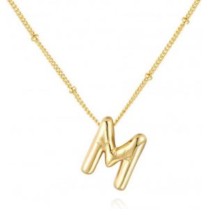 Kales-Collier Pendentif Lettre A-Z Plaqu&eacute; Or 14 Carats Pour Femmes Et Filles-Bijoux Initiaux De L'alphabet-Collier D&eacute;licat Et Tendance Avec Lettre Initiale (Oro-M) - Neuf