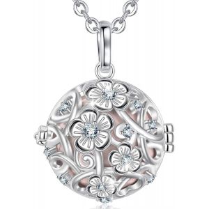 Collier Bola De Grossesse Collier Musique Carillon Bell Pendentif Fleur De Vie Pour Femmes Enceinte B&eacute;b&eacute;,Cadeau No&euml;l,Cha&icirc;ne 114cm - Neuf