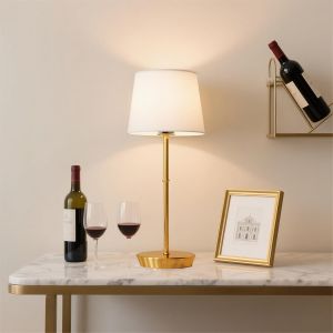 Subzonal-Lampe De Table Sans Fil, 5000mah Lampe De Chevet Sans Fil Rechargeable Avec Ampoules Rgb Magn&eacute;tiques Dimables Et T&eacute;l&eacute;commande, Led Lampes Tactile Pour Chambre Chevet Salon Restaurant (Laiton - Neuf