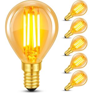 Kalanka-Ampoule E14 Filament Led Vintage 4w, Equivalent 40w Incandescence, Verre Ambr&iquest;&iquest; Blanc Chaud 2200k, G45 Golf Filament R&iquest;&iquest;Tro, 400lm, Ac 220v, Non-Dimmable, D&iquest;&iquest;Corative Pour Restaurant Caf&iquest;&iquest; Bar, L - Neuf
