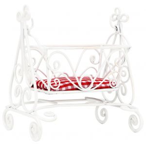 Mini Berceau Blanc A L'echelle 1:12, Accessoire Pour Chambre De Bebe, Modele Pour Maison De Poupee - Neuf