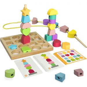 KAL-Jeux Montessori, Jouet Enfant 2 3 4 5 Ans, Jouet En Bois Empilable Y Enfiler Jouet, Tri Jouets Activite Enfant, D&eacute;velopper La Pens&eacute;e Et Les Comp&eacute;tences Pratiques Cadeaux Pour Gar&ccedil;ons Et Filles - Neuf