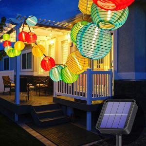 Guirnalda De Luces Solares Para Exteriores, 5 M/20 Led, 8 Modos, Impermeable, Para Jardín, Balcón, Patio, Boda Y Decoración De Fiestas (Coloridas) - Neuf