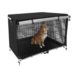 Housse De Protection Pour Cage De Transport Pour Chien - R&eacute;sistante Au Vent, Noire, Petite Taille, Polyester 210d, Compatible Avec La Plupart Des Cages Standard - Neuf