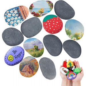 Mevronisshop-12 Pi&egrave;ces Galets &Agrave; Peindre Grandes Pierres Pour La Peinture Galets Dessin De Pierres Peintes Galets Decoratif Jardin Cailloux Pierre De D&eacute;coration D'aquarium 5-8cm Pour Peinture Et La D&eacute; - Neuf