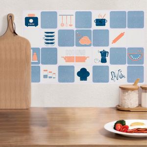 Autocollant de protection anti-huile pour plaque de cuisson, bleu, 45 x 75 cm - Neuf