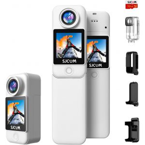 Mevronisshop-C300 Cam&eacute;ra Sport 4k30fps 20 Mp, Double &Eacute;cran 2,4 G/5 G Wifi Cam&eacute;ra &Eacute;tanche Sous-Marine 30m Eis Anti-Vibration Avec 2 Batterie 2800 + 1000 Mah Kit D'accessoires - Neuf