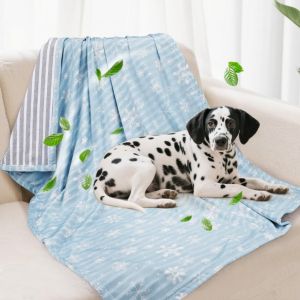 Couverture Rafraîchissante Légère Et Auto-Rafraîchissante Pour Chiens De Petite Et Moyenne Taille - Couverture D'été Lavable Pour Chien Et Chat - Bleu - Taille S - Neuf