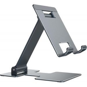 KAL-Support Tablette T&eacute;l&eacute;phone, Support Pliable Pour Iphone 16 15 14 13 12 11 S&eacute;rie, Galaxy S24/S23/S10/A54 Et Plus De T&eacute;l&eacute;phones, Pour Ipad Mini Et Plus De Tablettes(8.3-11 Pouces) -Gris - Neuf