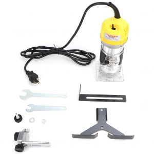 Defonceuse electrique a main en alliage d'aluminium jaune pour le travail du bois, 1800 W, prise americaine 220 V - Neuf