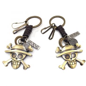 Lot De 2 Porte-Clés Vintage En Métal Avec Tête De Mort Pour Homme Et Femme, Idéal Pour Clés De Voiture, Sac À Dos, Portefeuille, Cadeau D'anniversaire, En Cuir De Vache, Décoration Pirate - Neuf