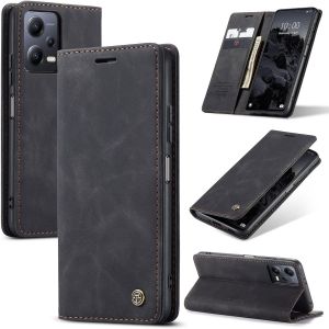 Chocoyi Coque Cuir Pour Xiaomi Poco X5 5g/Xiaomi Redmi Note 12 5g,Protection Housse En Cuir Pu Portefeuille,Fermeture Magn&eacute;tique,Fentes Pour Cartes,Fonction De Support.-Noir - Neuf