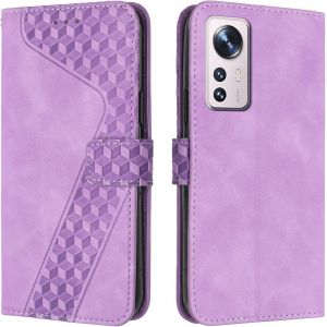 SJZG-Coque Pour Xiaomi Mi 12 Pro, Etui Protection Housse Premium En Cuir Pu Portefeuille &Eacute;tui T&eacute;l&eacute;phone [Fermoir Magn&eacute;tique] [Fentes Pour Cartes] Flip Case Pour Xiaomi Mi 12 Pro&iquest;Pourpre - Neuf