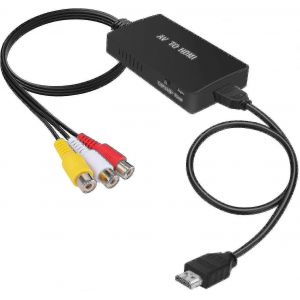 Convertisseur RCA vers HDMI,l'adaptateur composite vers HDMI prend en charge le signal vid&eacute;o PAL/NTSC 1080p - Neuf