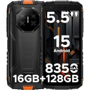 MEVRONISSHOP-Fire 3 Pro Telephone Portable Incassable, T&eacute;l&eacute;phone Incassable Android 15, 16Go+128Go/TF 2To, 5,5"" HD+ Smartphone Incassable, 8350mAh/18W, UNISOC T7200 Octa-Core, Face ID/Finger ID/NFC, - Neuf