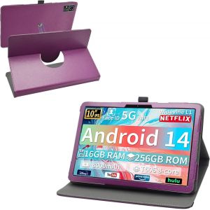 ELVORIX-Compatible avec Suicoey T618 &Eacute;tui,Housse en Cuir PU Rotative 360&deg;pour Suicoey T618/YOBANSE T618/JJGJ T618/YLEEBG T618/QDDQ T618/YLEEBG T618 10,1 Pouces Tablette,Violet - Neuf