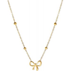 Kal-Collier Traditionnel En Or Collier Avec Noeud Papillon Femme Collier De Perles Avec Pendentif Noeud Chaîne De Clavicule Collier Délicat Avec Perles Et Noeud Pour Femme Fille Bijoux Noeud - Neuf