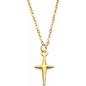Kales-Collier Femme Étoile Du Nord Plaqué Or-Pendentif Etoile Minimaliste Et Chaîne Réglable-Bijoux Tendance Cadeau - Neuf