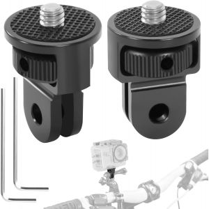 Adaptateur de Tr&eacute;pied 1/4"" Adaptateur de Support de Cam&eacute;ra en Aluminium Adaptateur de Filetage de Tr&eacute;pied de Conversion Compatible avec GoPro Xiaomi Cam&eacute;ra Action 2 Pi&egrave;ces - Neuf