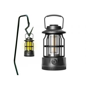 Lanterne Led Portable Rechargeable Pour Camping, 250 Lumens, R&eacute;sistante &Agrave; L'eau, Chargement Usb, Noire, 10,1 X 17,5 Cm - Neuf