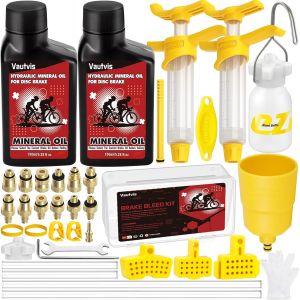 Mevronisshop-Kit Purge Frein Pour Shimano Vtt Mtb, Kit Huile Min&eacute;rale, Kit De Purge De Frein Hydraulique Pour V&eacute;lo, Comprenant 150ml De Liquide De Frein &Agrave; Base D'huile Min&eacute;rale - Neuf