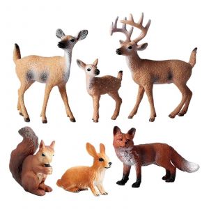 Mini jouet cognitif animalier, cadeaux artisanaux pour enfants, gar&ccedil;ons et filles, mod&egrave;le de poisson r&eacute;aliste-Animaux de la for&ecirc;t - Neuf