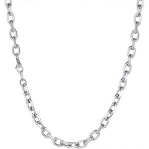 Kal-Chaîne Acier Inoxydable Homme Femme Garçon Collier Chaines Maille Rolo 3 Mm/5 Mm/7 Mm/9 Mm/12 Mm,Taille 45 Cm-75 Cm,Argenté/Or/Noir,Bijoux Cadeaux Pour Unisex (Boîte Cadeau) - Neuf