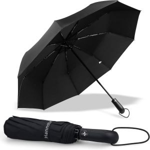 Parapluie De Voyage Coupe-Vent - Compact, L&eacute;ger, Ouverture Et Fermeture Automatique, Solide Et Portable - R&eacute;sistant Au Vent - Petit Parapluie Pliable Pour Homme Et Femme - Neuf
