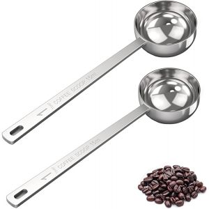 Kalanka-Lot De 2 Cuill&egrave;res &Agrave; Soupe Avec Long Manche, 15 Ml En Acier Inoxydable, Cuill&egrave;re &Agrave; Mesurer Pour Caf&eacute;, Lait, Fruits, Poudre, Accessoires De Mesure - Neuf