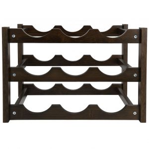 Hjlian Etagere A Vin De Bureau A 3 Niveaux, Etagere De Presentation De Vin En Bambou Couleur Noyer, Support Pour Bouteille De Vin Pour Cave A Vin - Neuf