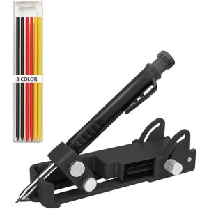 Outil de dessin (Noir), de la Construction, des Crayons de Bois Déchirant l'Outil, la Boussole, la Menuiserie, la pointe à tracer le Contour, l'Angle de la Ligne de Guide avec une Boîte de Recharges - Neuf