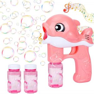 Machine À Bulles (19 X 8 X 14,5 Cm), Pistolet À Bulles De Savon, Machine À Bulles Automatique Pour Enfant, Jouet À Bulles Avec Recharge De Bulles, Solution À Bulles, Cadeau D'anniversaire - Neuf