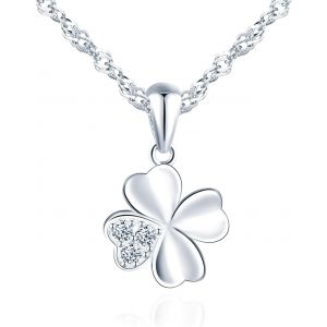 Kal-Pendentifcollier Garconcollier Trèfle À Quatre Feuilles En Argentcollier, Pendentif En 925 Argent, Tag Collier Pendentif, Trèfle D'amour"", Collier Femme Homme - Neuf