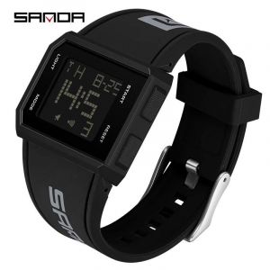 Sanda-Montre-Bracelet Numérique Étanche Pour Homme, Chronographe De Sport, Bracelet Électronique, Réveil, Marque Supérieure, 50mblack - Neuf