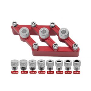 Gabarit de per&ccedil;age autocentrant avec 11 bagues de guidage de per&ccedil;age 3-10 mm - Neuf