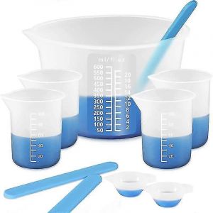 Gobelets Doseurs En Silicone Pour Résine Époxy,Fournitures De Résine Avec Gobelets En Silicone 600 Et 100 Ml,Malaxeur En Silicone - Neuf