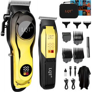 Tondeuse À Cheveux Sans Fil Pour Homme, Ensemble De Tondeuses Professionnelles Avec Levier Conique Réglable Et Écran Led Pour Homme - Neuf