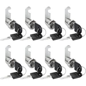 8 Pack 16mm Mailbox Locks Furniture Lock Locker Locker Keys Can Open All Locks, Lever Lock for Mailboxes, Cabinet Doors, - Neuf