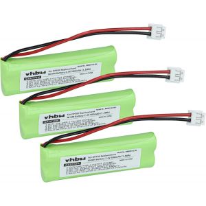 3X Batterie Compatible Avec Swissvoice Dp500, Dp500 Eco Plus, Dp550, Dp550 Eco Plus, Dp550 Bt T&eacute;l&eacute;phone Fixe Sans Fil (500Mah, 2,4V, Nimh) - Neuf