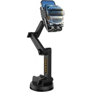 Support de T&eacute;l&eacute;phone pour Camion, Support de T&eacute;l&eacute;phone Portable R&eacute;sistant aux Chocs avec col de Cygne pour Voiture, Super Ventouse et Stable, Rotation 360&deg; Porte Telephone Voiture pour smartphones - Neuf