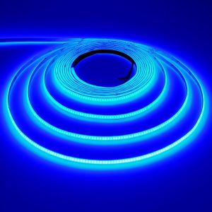 12v Bande Led Cob Extra Fine 5mm Largeur, Ruban Led 5m Bleu, 400leds/M Cri>90 Flexible Autocollant Ip20 Non &Eacute;tanche Pour Maison Chambre Cuisine - Neuf