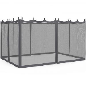 Lot De 4 Moustiquaires Pour Pergola 3x4 Gris Zipp&eacute;s + Crochets - Neuf