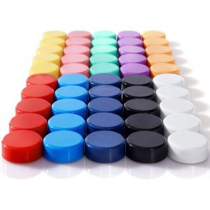 KALANKA-Lot de 30 Aimant Frigo Magnetic Magnet Frigo, Aimant Puissant, Petit Rond Color&eacute;s D&eacute;coratifs Aimants pour Tableau Magnetique Frigo, Tableau Blanc, Salle de Classe, Bureau, Casiers (10 Couleur - Neuf
