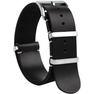 Eryi-Nato Bracelet Montre Cuir U2013 Noir Dégagement Rapide Bracelets Pour Homme Femme U2013 G10 Souple Militaire Remplacement Connectée Boucle U2013 18mm 20mm 22mm 24mm - Neuf