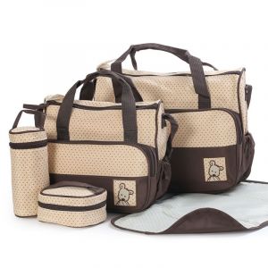 Ensemble De Sacs À Langer Baby Mom Comfort 5 Pièces Grande Capacité - Avec Motif Imprimé À Pois Multicolore En Option - Neuf
